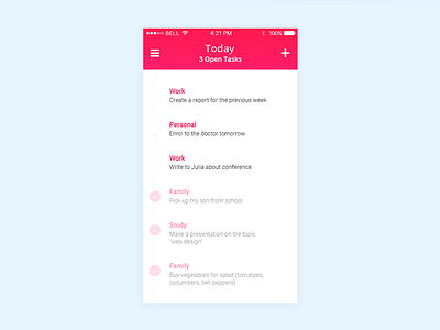 ToDo List app dailyui design form iphone list product card todo ui web