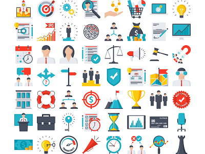 Startup and Business Illustrations briefcase business finance icon icon set illustration meeting deadline partnership set startup time management vector