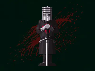 None Shall Pass! black blood grail holy illustration illustrator knight monty python sword