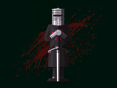 None Shall Pass! black blood grail holy illustration illustrator knight monty python sword