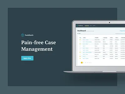 TaskMatch landing attorney case dashboard investigator landing law management private task