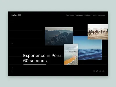 Explore365 - Travel blog black and white blog content bootstrap grid layout clean web design dark color scheme design screen minimal traveling blog minimal website design simple clean interface ui ux user experience visual design