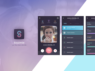 Astrology dating app app icon application astrology card chat dating dating app ios mobile app profile search tabs