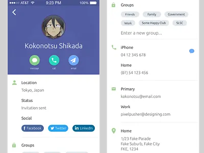 Connection Profile Shot consynki contact contacts ios profile social