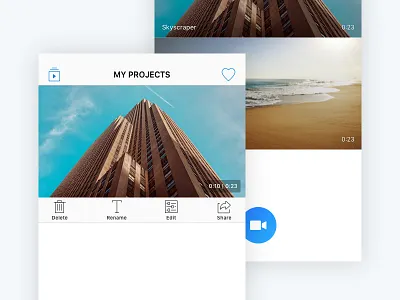 Video capture/editing home screen interaction design ios onboarding user experience video capture video editor