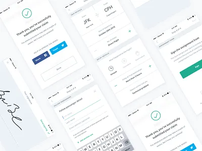 AirHelp app - Claim flow airhelp claims clean flights minimal mobile product ui ux white