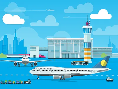 Airport flat illustration vector