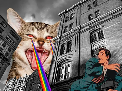 Collage Space cats Vol. I accessories cat lovers cats collage digital funny illustration kitsch outerspace pop surrealism prints space