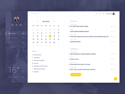 River.Pm dashboard app calendar client dark dashboard typography