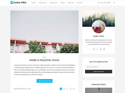 Kotha Pro - Responsive Blog Template beautiful blog bootstrap blog template bootstrap template clean dynamic contact form modern responsive template