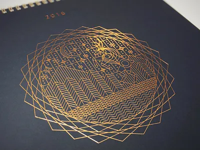 Christmas Card & Calender Cover bronze cover hot foil letterpress print