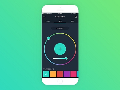 Color Picker App 99apps app clean color dark green ios ios app mobile app picker ui design ux design