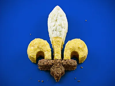 Fleur-de-lis / St-Jean Baptiste / Tactile design / Hand craft blue fleur de lis hand craft lily quebec tactile tactile design