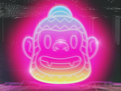 Retro Freddie 80s arcade chimp freddie grid mailchimp neon retro