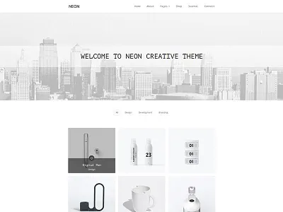 Neon agency art blog business clean creative design minimal personal portfolio shop