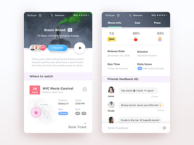 Movie App #2 android calendar creative flat design google imdb ios ios app minimal design movie portfolio schedule
