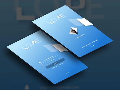Log in page app dashboard design gradient in layout log menu mobile responsive ui ux