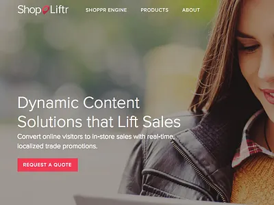 Shopliftr Homepage - v2 - Website Redesign brand colors buttons call to action flat ui iconography minimal one page proximity shopper marketing