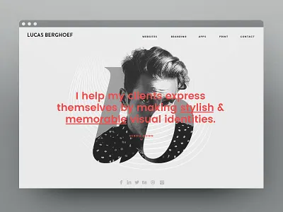 New Portfolio Site Hero v2 design lucas berghoef lucasberghoef.com portfolio website