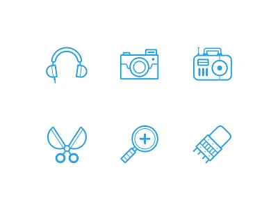 'Oldies' Icons clean details flat icon line simple