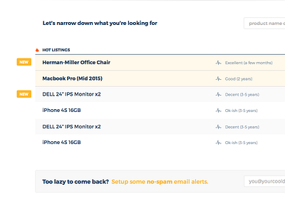 Snippet from a discontinued personal side-project classifieds classifieds listing listing