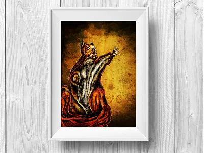 Squirrel Speaks illustration marker pen mixed media pen and ink red squirrel squirrel traditional illustration
