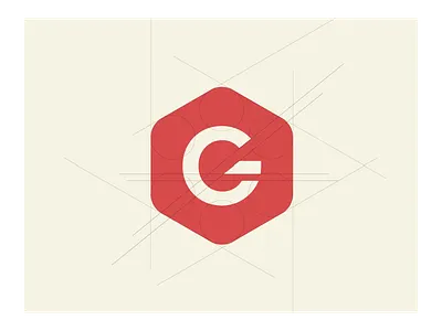 Geometric G geometric lettermark red