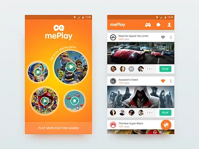 mePlay - Game Store android game mobile social network store ui ux