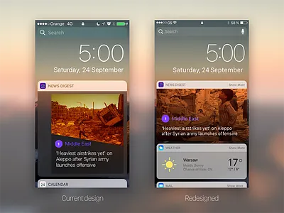 Yahoo! News Digest Widget ios10 iphone redesign widget yahoo