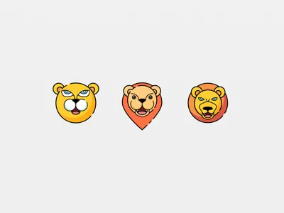 Lion animation illustration line sketch