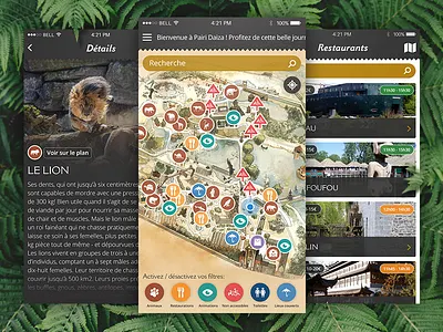 Pairi Daiza interfaces map mobileapp nature ui ux