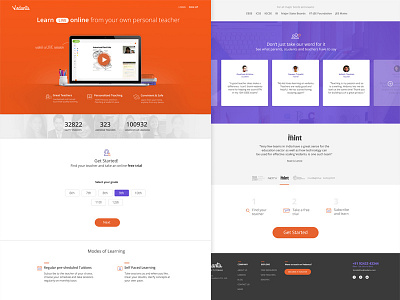 Vedantu landing page cards clean landing page ui visual design