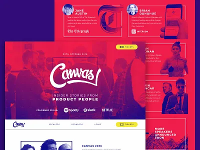 Canvas Conference 2016 conference design intercom netflix scanner sky slack spotify strava telegraph ux website