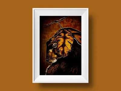Hare In Hiding autumn fall hare illustration leaf marker pen pen and ink rabbit