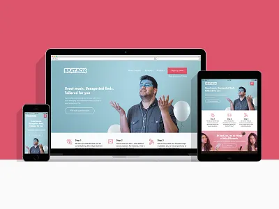 Beat.box Responsive Landing Page color general assembly landing page music app photography responsive scheme typography uiux visual design web design website
