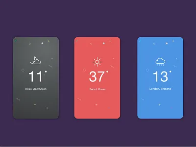 Weather App Screen for iPhone 6 app clean design flat mobile screen ui weather