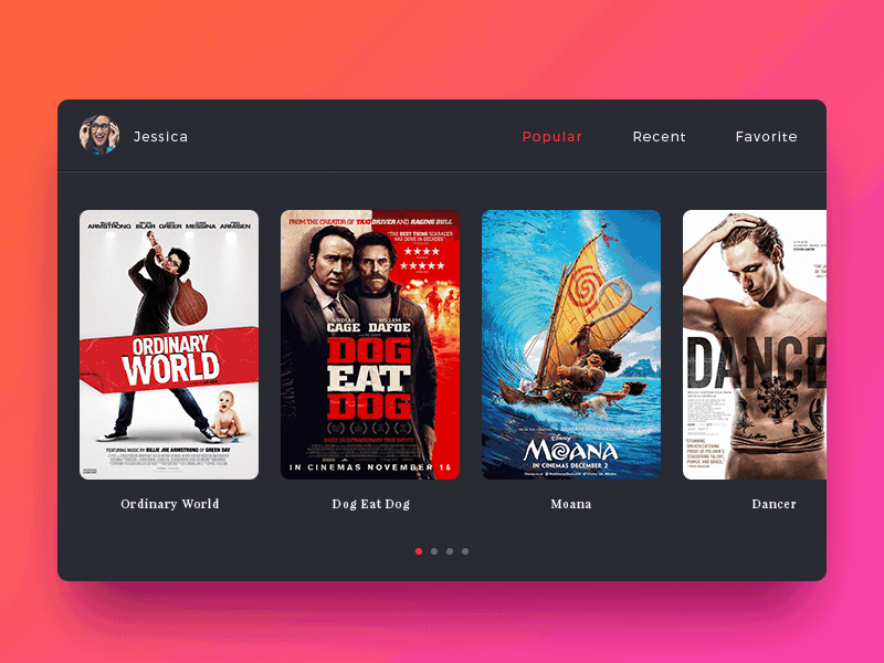 Daily UI #05 - Movie App Animation android animation app application daily ui gif ios motion design movie ui user interface