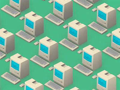 Low Poly Mac Classic Pattern 3d blender low poly mac mac classic macintosh pattern