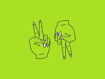 Deuces hand hands illustration peace tattoo vector
