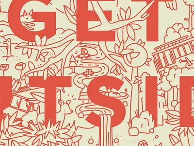 Get Outside SF food trucks get outside mountains off the grid presidio san francisco trees typography