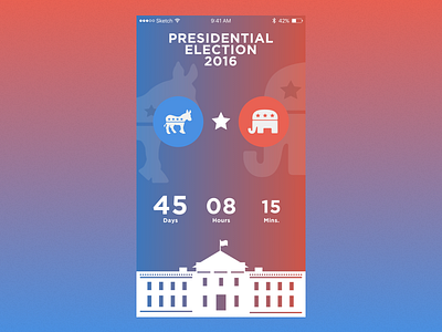 DailyUI #014 Countdown Timer countdown dailyui design election flat illustration timer ui ux vector