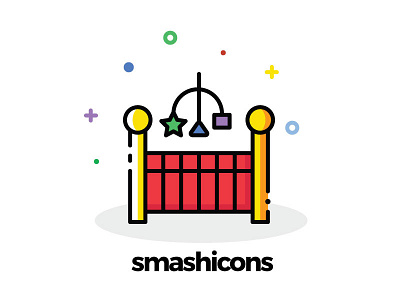 Baby Icons (Cartoony Style) │ baby cot icon icons mobile smashicons ui