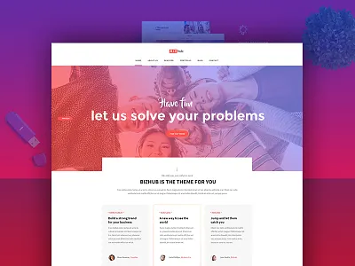 Bizhub business creative css3 graphs minimal modern projects seo template webdesign website wordpress