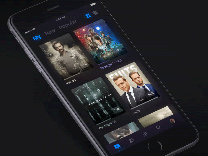 TV Series Animation animation app design ios mobile ui ux