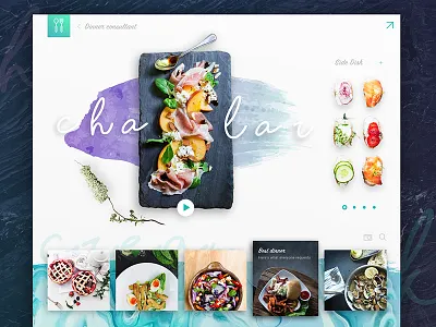 Chalar blue clean color colourful concept design food homepage interface ui web website