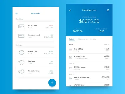 Account Info account android app balance bank banking finance fintech ios mobile ui ux