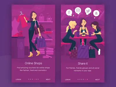 Onboarding Illustration - part 3 2hot2pay girl illustration illustrations ios onboarding tour walktrough welcome