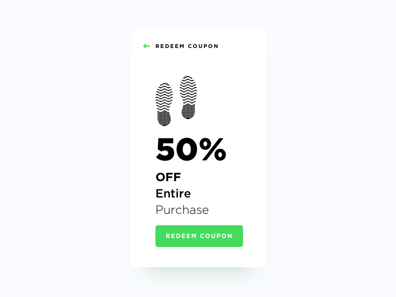 Example of Redeem Coupon - Daily UI #061