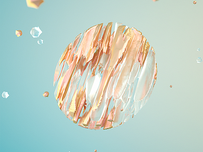 N-06 .Gold & Ice 3d 4d c4d cinema experiment octane render