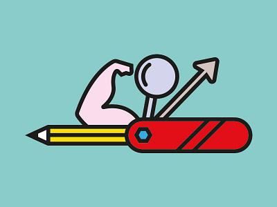 Swiss Army Knife art branding design eps icon illustration knife print strengths studio swiss army knife